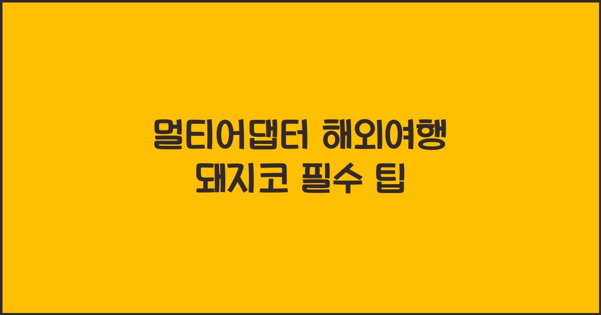 멀티어댑터 해외여행 돼지코