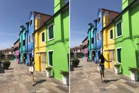  평화로운 부라노 마을 풍경 사진 