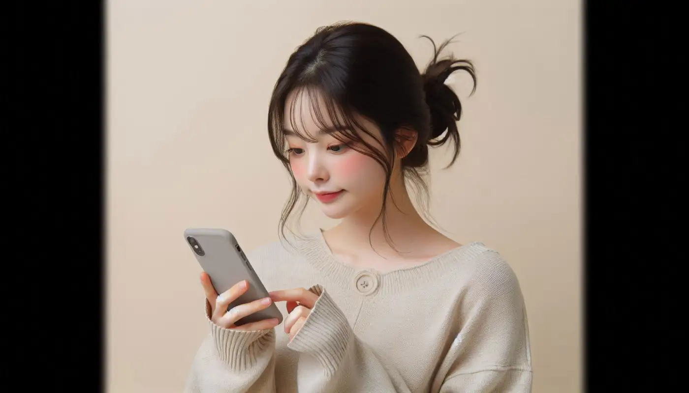 갤럭시-ai-검색-방법을-알아보는-여성의-모습