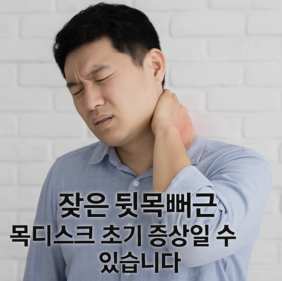 잦은 뒷목뻐근, 목디스크 초기 증상일 수 있습니다
