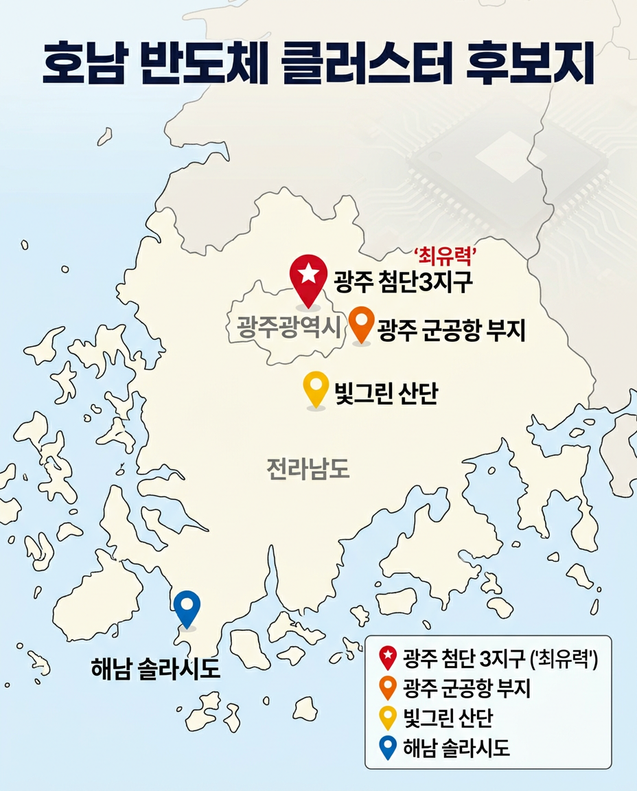 호남 반도체 클러스터, 위치, 지도 표시