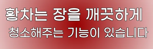 황차는 장을 깨끗하게 청소해주는 기능이 있습니다