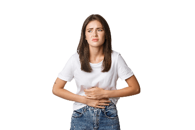 배가 아픈 모습