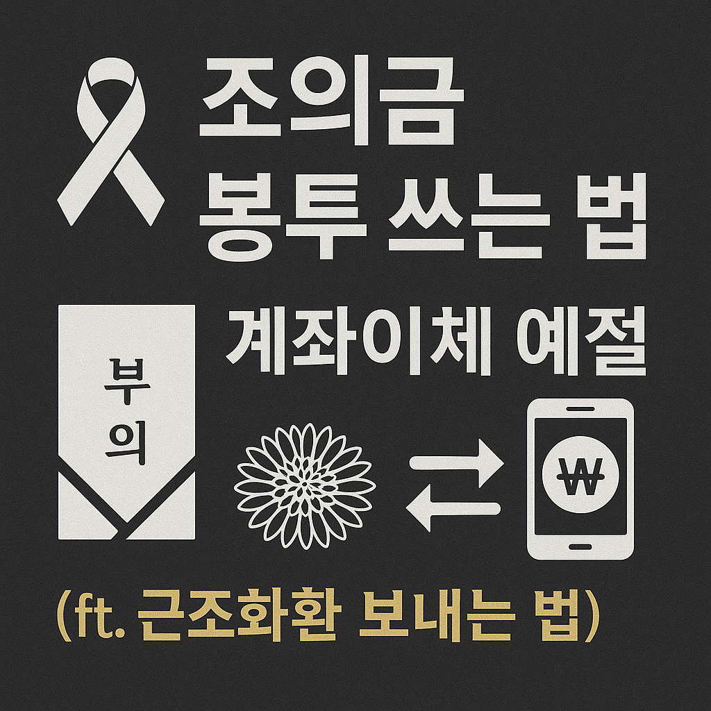 조의금(부의금) 봉투 쓰는 법과 계좌 이체 시 예절 (ft. 근조화환 보내는 법)