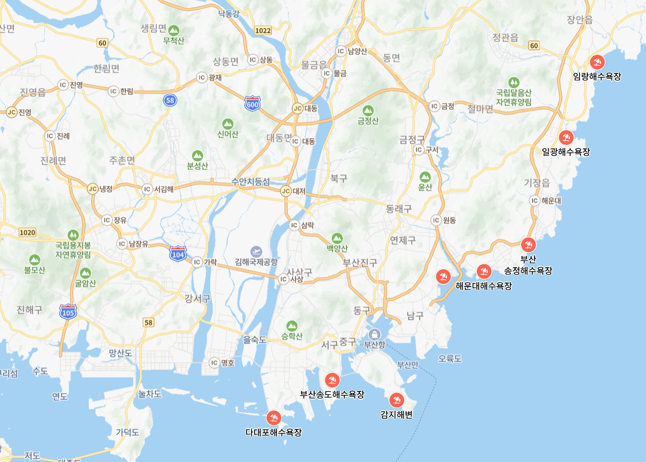 부산 대표 해수욕장 8곳