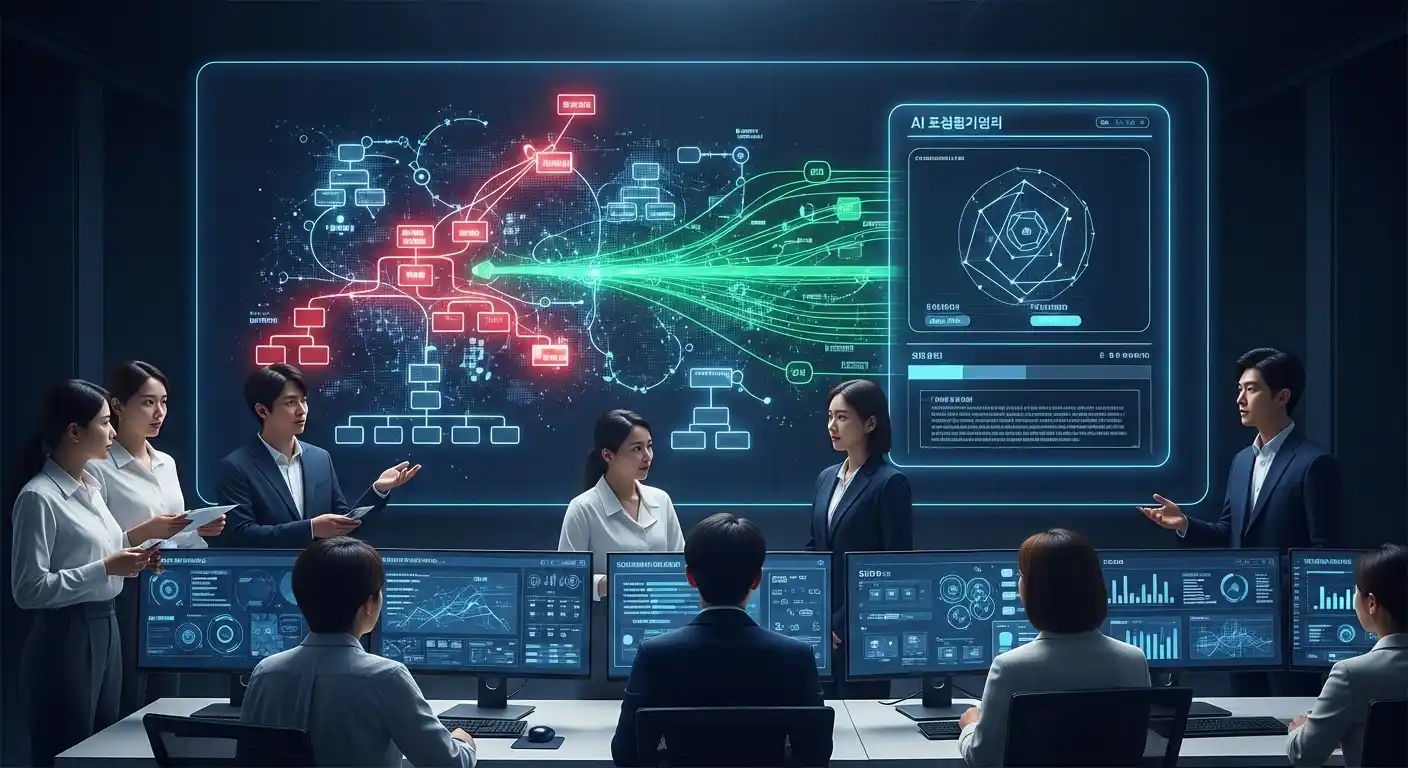 <img src="ai_identifies_bottlenecks_and_improves_operational_efficiency.webp" alt="AI가 병목 현상을 진단하고 조직 효율을 높이는 전략적 과정을 표현한 이미지 입니다">