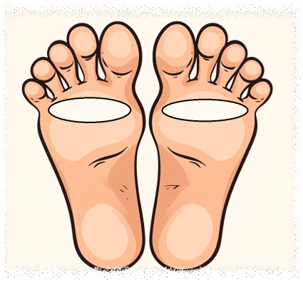 발바닥파스-붙이는위치-손목손가락통증