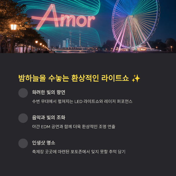 밤하늘을 수놓는 환상적인 라이트쇼