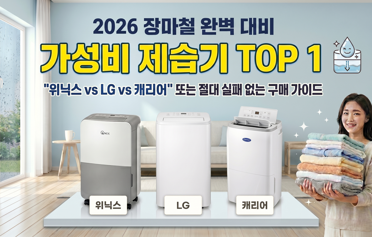 블링블링 집콕이가 추천하는 2026년 장마철 가성비 제습기 위닉스 LG 캐리어 성능 비교 썸네일