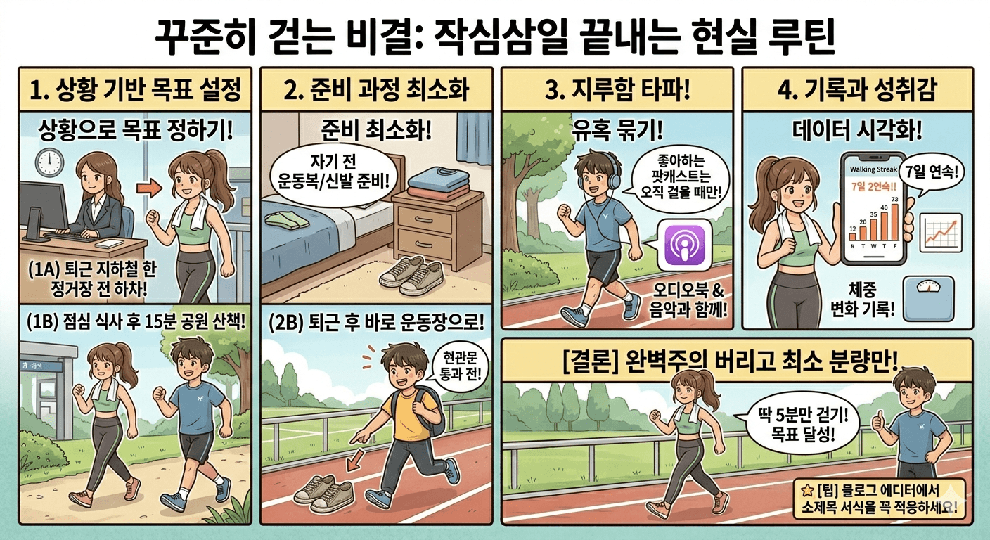 걷기 운동을 꾸준히 하는 비결
