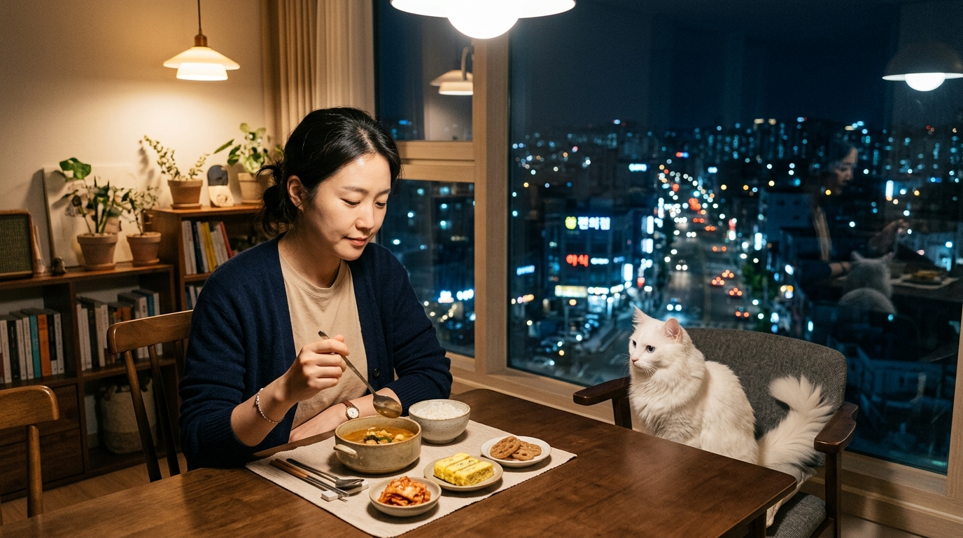 혼자 조용한 집 분위기