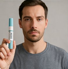 위고비 주사기를 든 남성