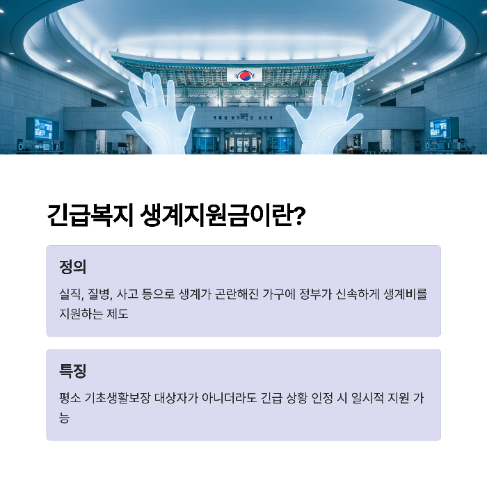 긴급복지 생계지원금 제도란?