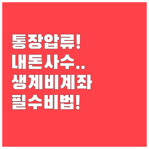 부당한 통장 압류로부터 내 자산 지키..