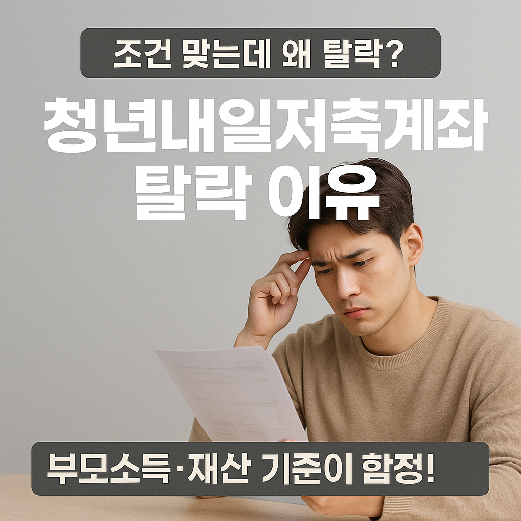 [2편] 복지 조건의 진실 시리즈 - 청년내일저축계좌 탈락하는 이유 정리