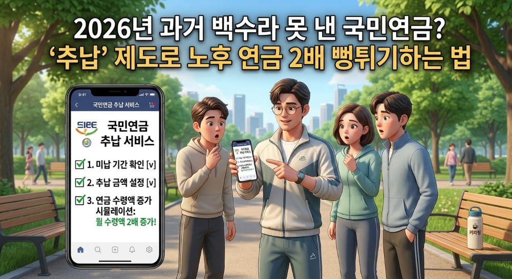 국민연금 추납제도 설명모습을 재현한 캐릭터 이미지