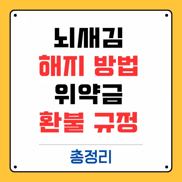 뇌새김 해지 방법과 위약금 환불 규정