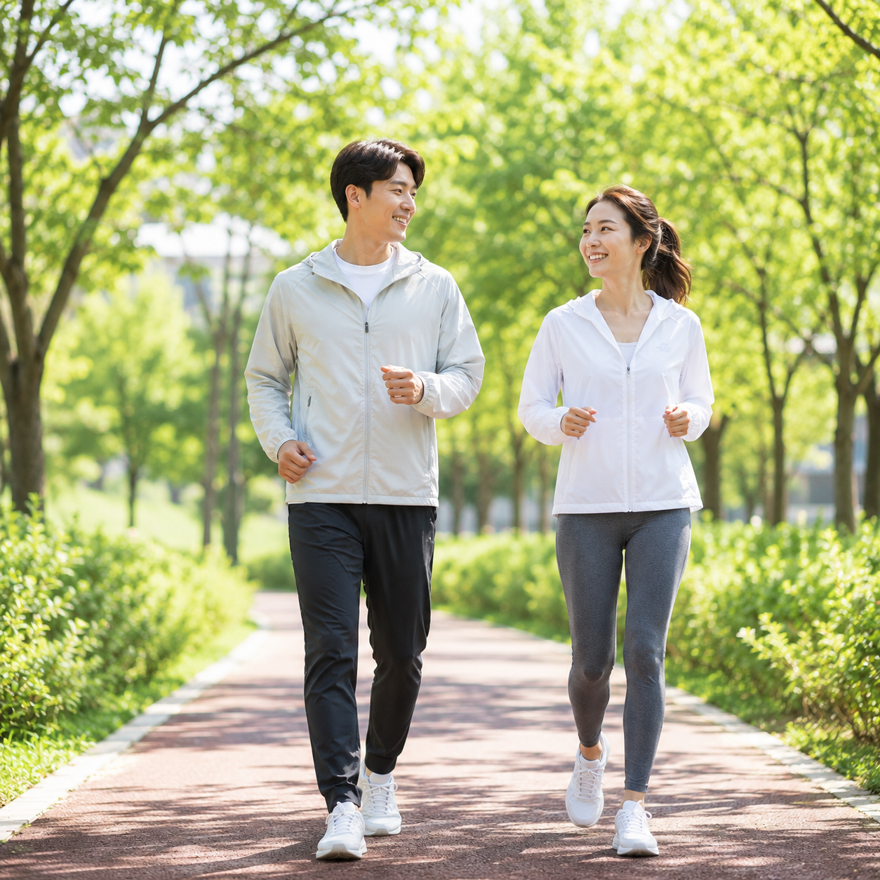 걷기 운동으로 건강을 관리하는 사람들의 모습