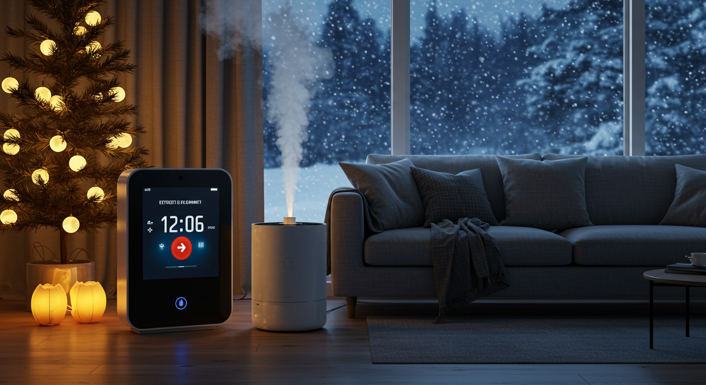 따뜻한가습기가 틀러져있는이미지