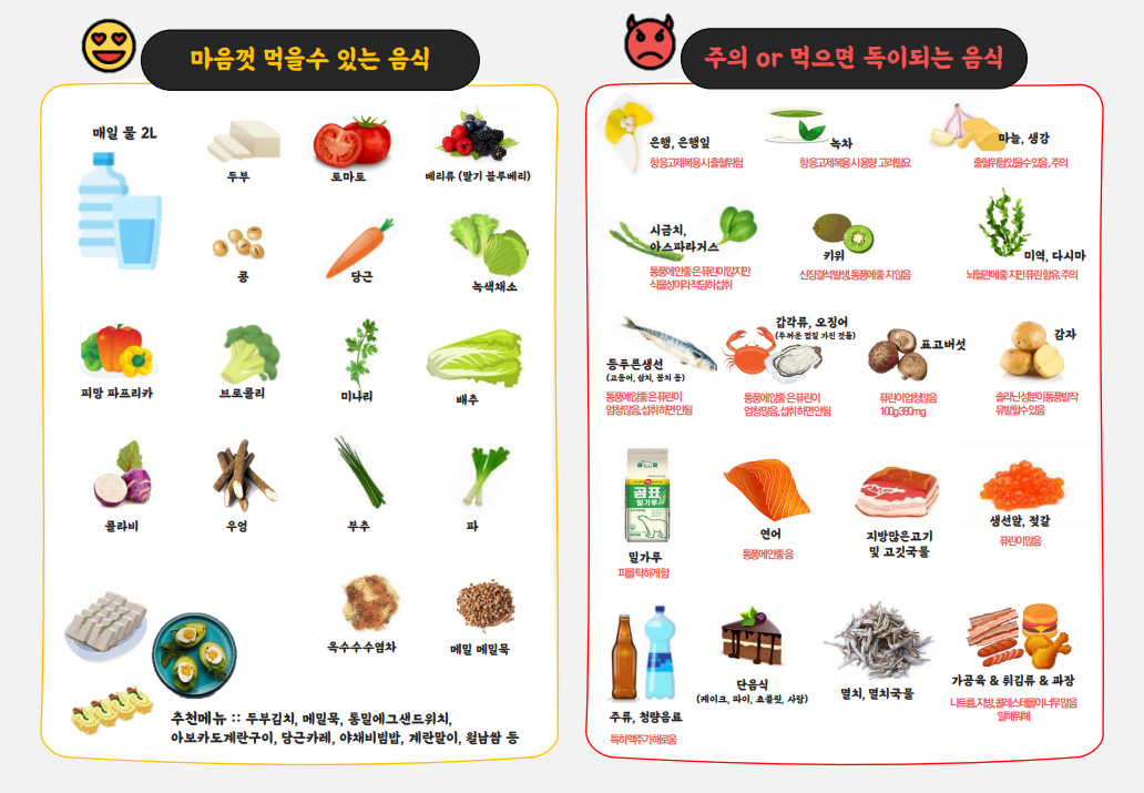 통풍 회복기때 만든자료
