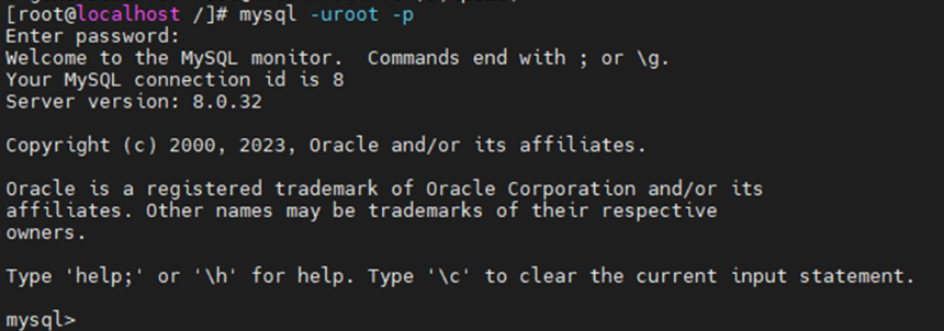 MySQL 접속화면