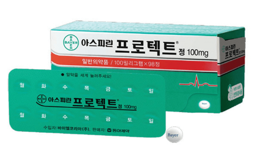 아스피린 프로텍스정 100mg 사진