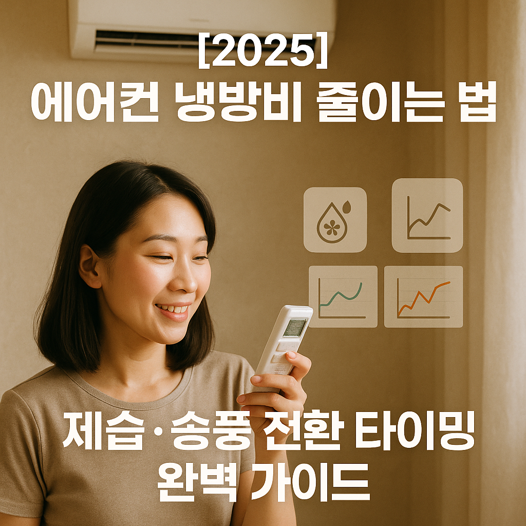 에어컨 냉방비 줄이는 법 2025 | 제습·송풍 전환 타이밍 완벽 가이드