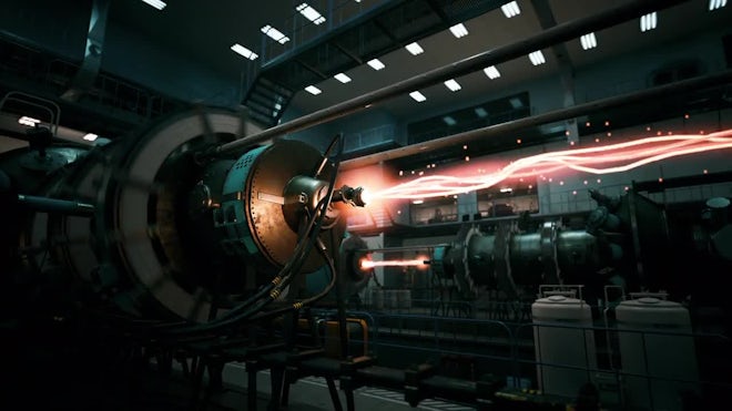 첨단 무기를 시험하는 이미지