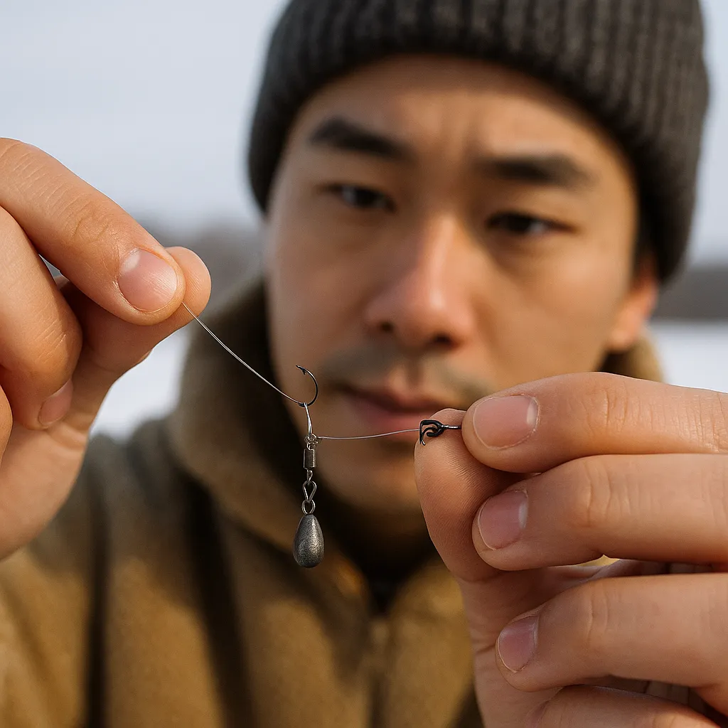 초보 빙어낚시 채비 설명 이미지