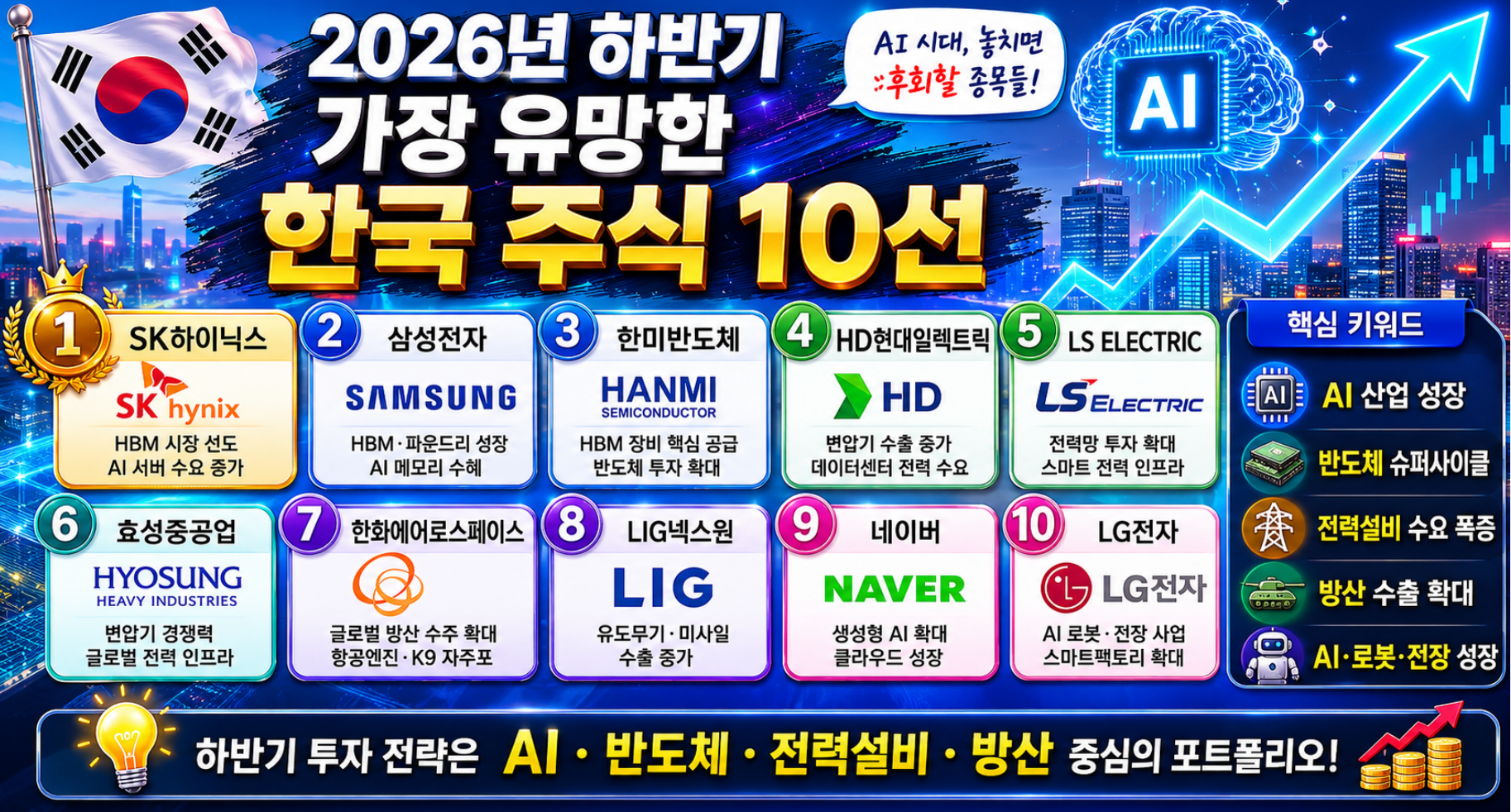 2026년 하반기 유망한주식 10선 이미지