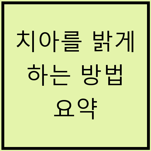 치아를 밝게 하는 방법 요약