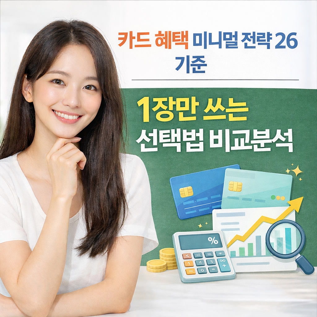 카드 혜택 미니멀 전략 26년 기준 | 1장만 쓰는 선택법 비교분석