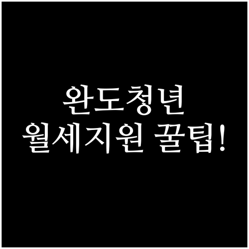 2026년 완도군 청년월세지원 서류 ..