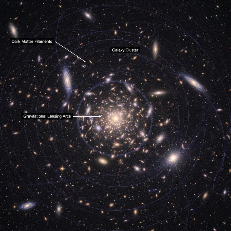 dark matter distribution galaxy gravitational lensing map