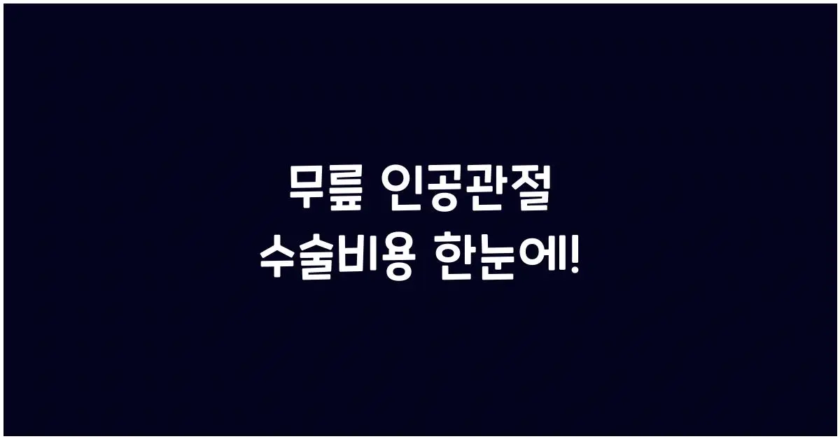 무릎 인공관절 수술비용 한눈에! 썸네일
