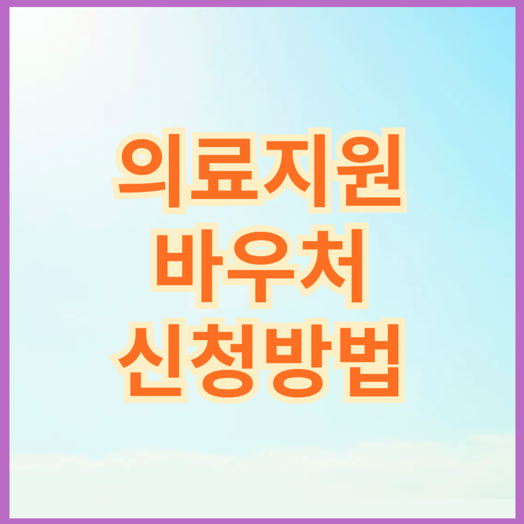 의료지원 바우처 신청방법