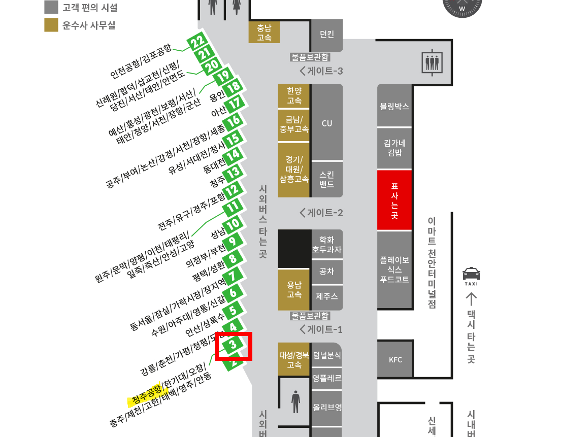 천안 시외버스터미널 지도