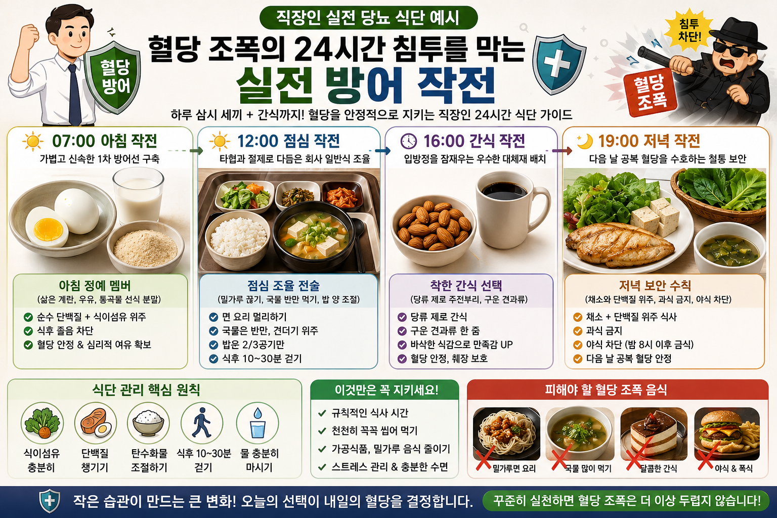 직장인을 위한 당뇨 식단 예시와 혈당 관리 생활습관