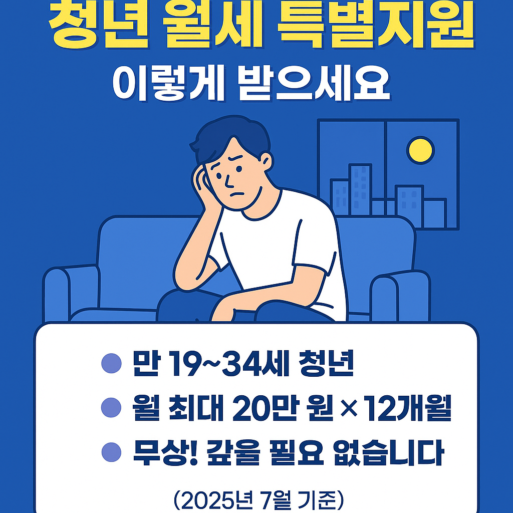 &ldquo;월 최대 20만 원! 청년 월세 특별지원 조건 총정리 (2025년 7월 기준)&rdquo;