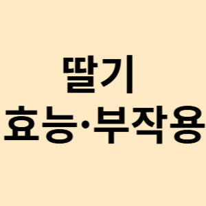 딸기 효능 부작용