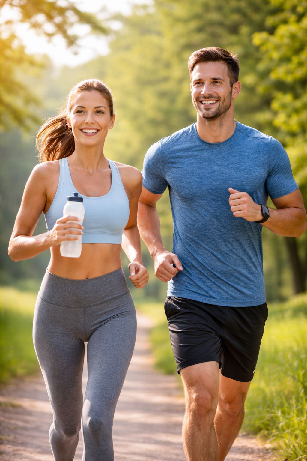 남자 여자가 러닝을 하는 모습