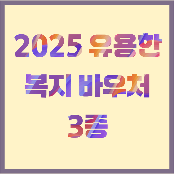 2025 유용한 복지 바우처 3종