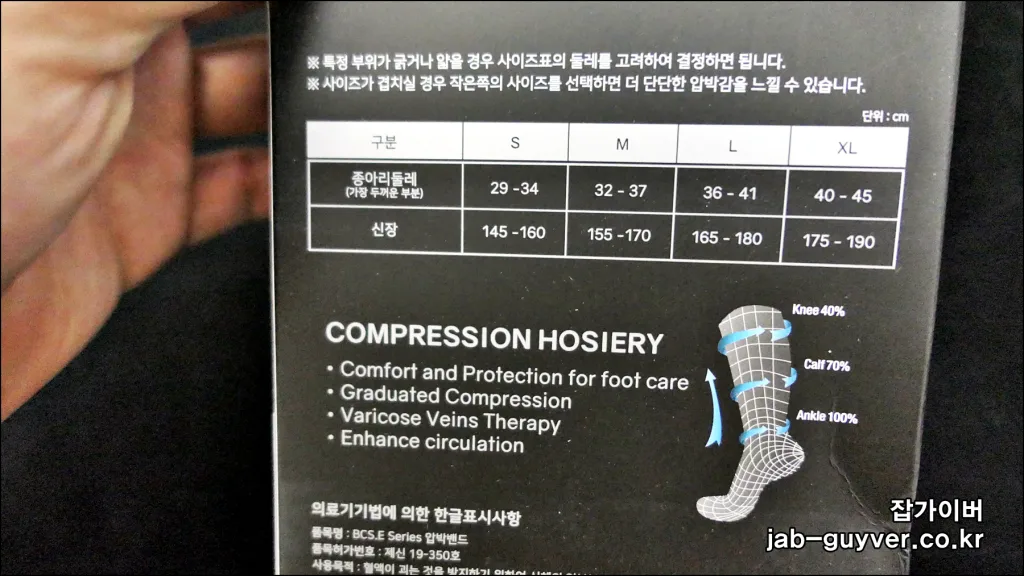 카프슬리브 사이즈 가이드와 M 사이즈 선택