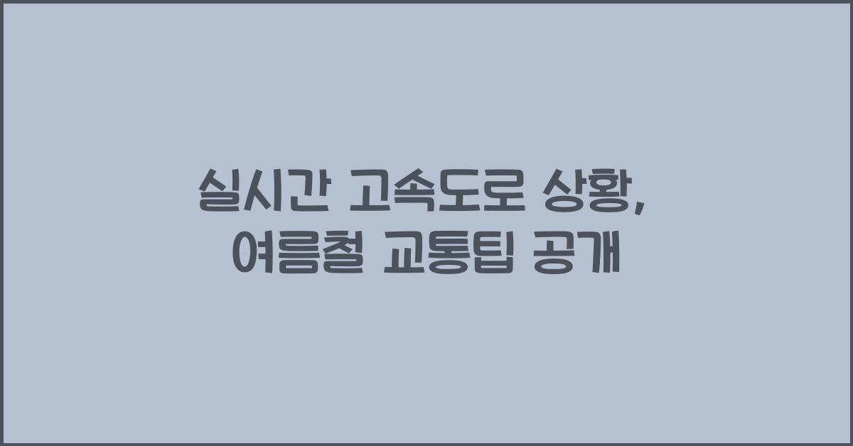 실시간 고속도로 상황