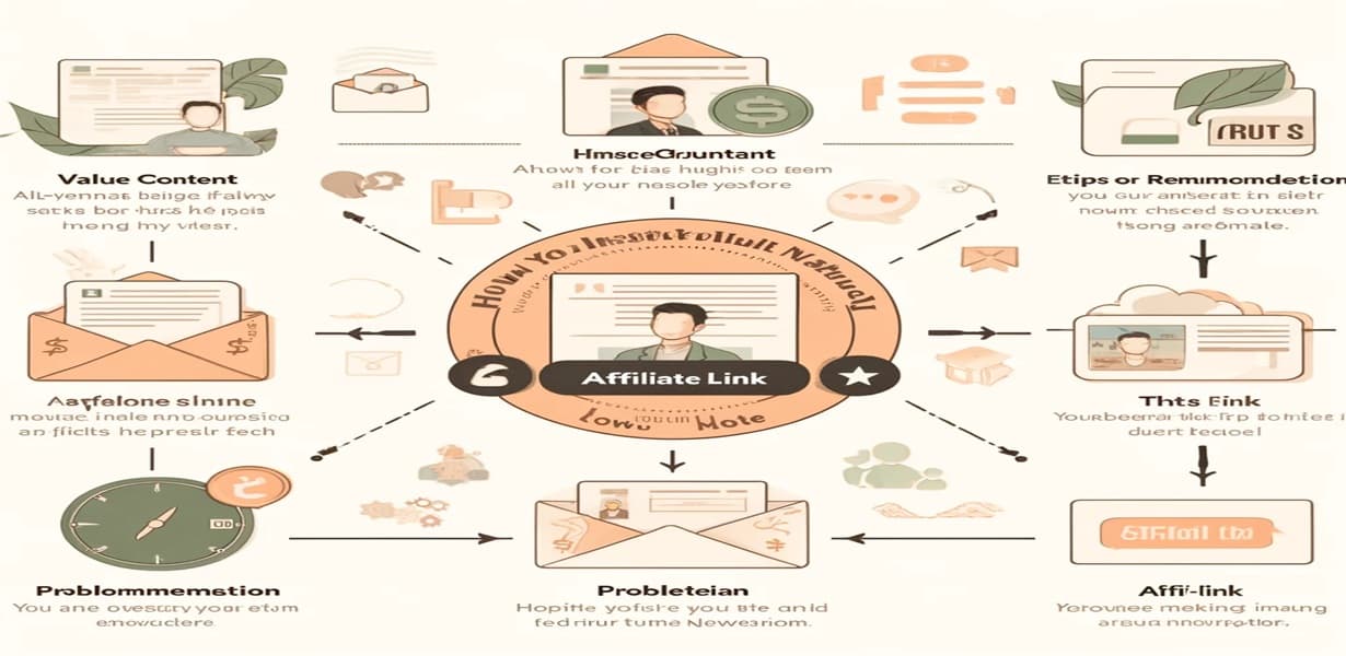 이메일 뉴스레터 콘텐츠 내에 제휴 링크를 자연스럽게 연결하는 전략 인포그래픽 이미지