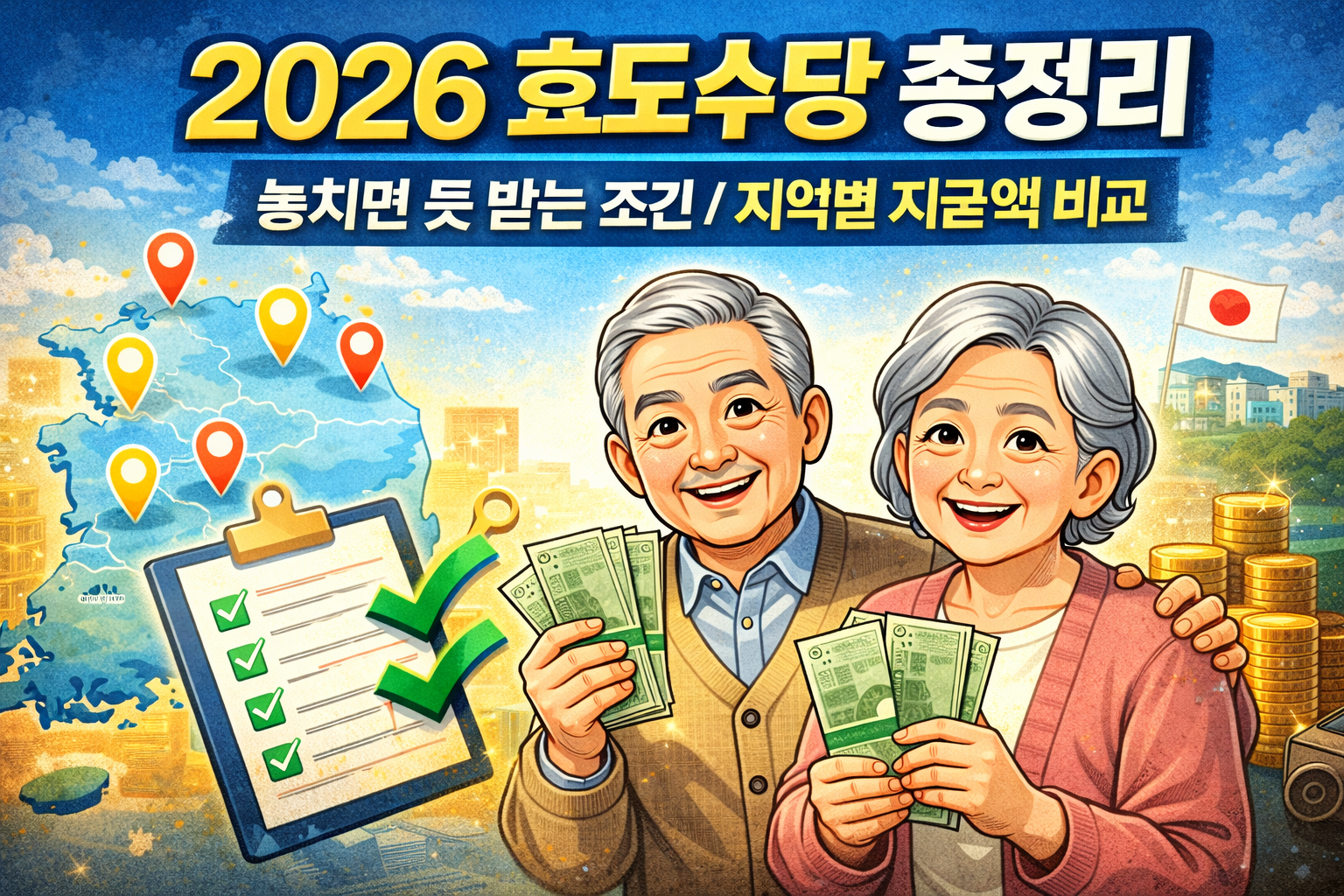 2026 효도수당 지원사업 총정리|지역별 지급액·신청방법·놓치면 못 받는 조건