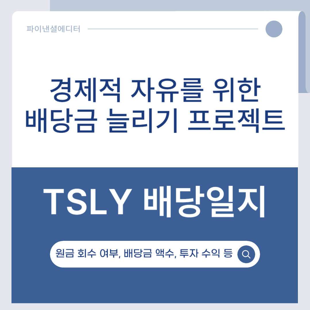 2025년 5월 TSLY 배당금 입금! 원금 회수는 언제쯤 가능할까? 수익률은 어느 정도 될까? 궁금하다면!