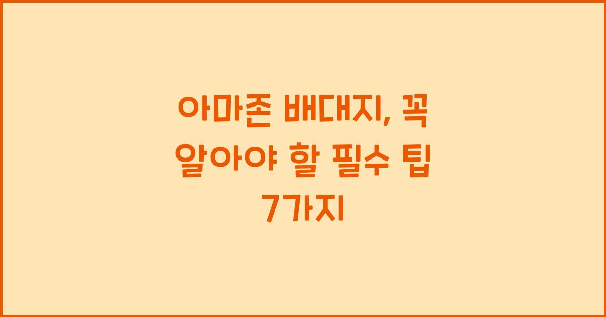 아마존 배대지