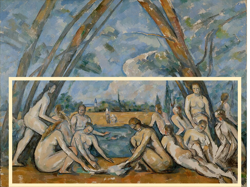 목욕하는 사람들 하단 포커싱