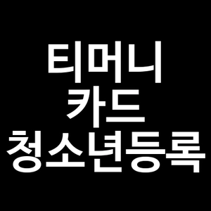 티머니 카드 청소년등록